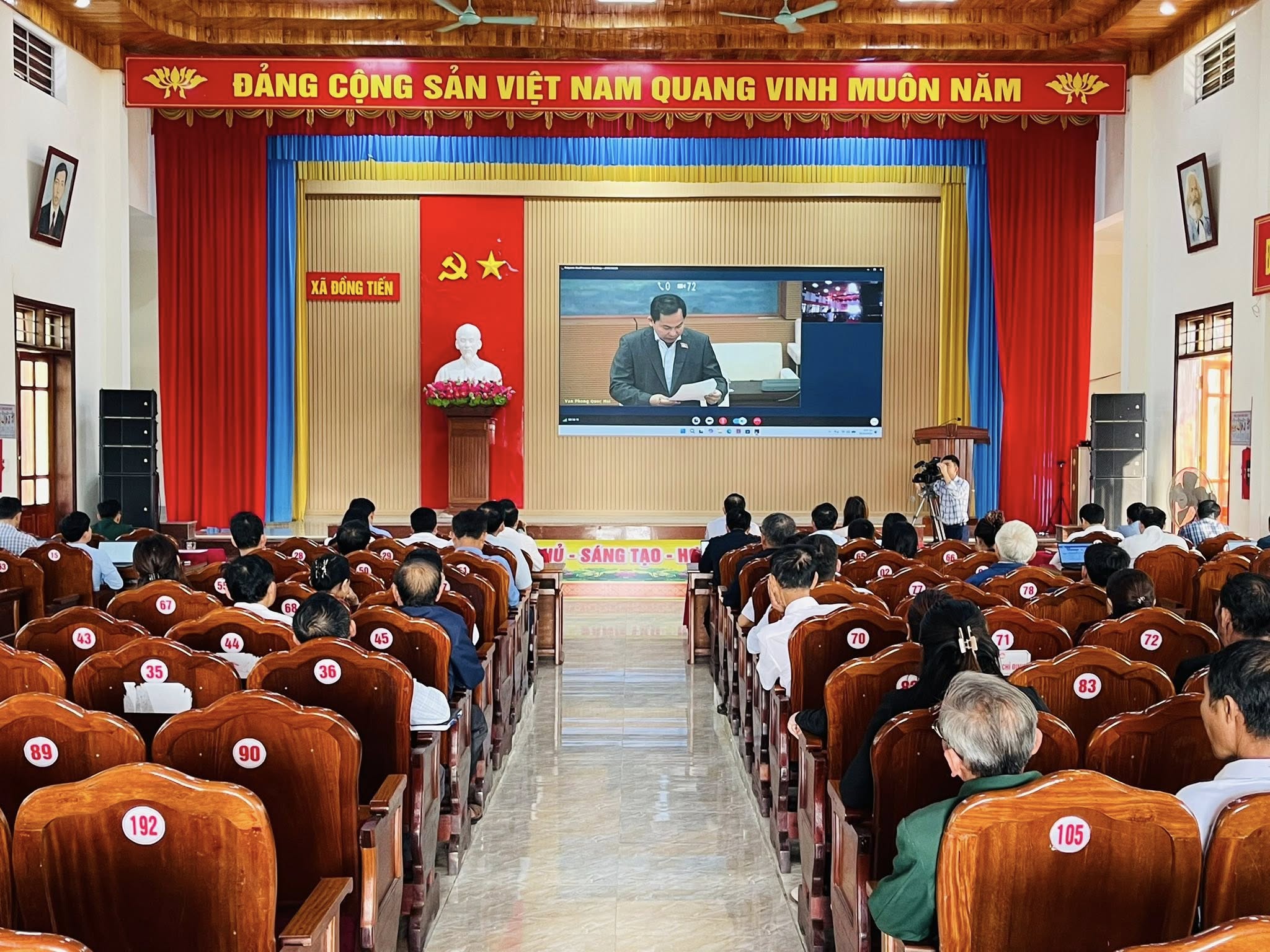 Xã Đồng Tiến tham gia hội nghị trực tuyến toàn quốc triển khai công tác bầu cử Quốc hội khóa XVI và HĐND các cấp nhiệm kỳ 2026 -2031