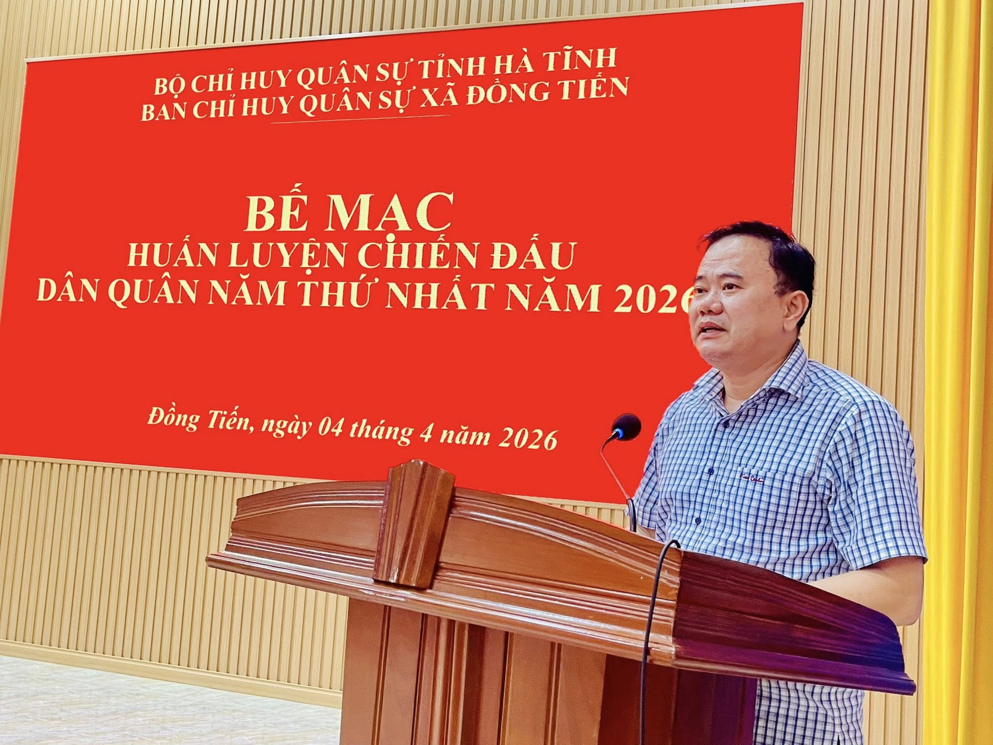 Ban Chỉ huy Quân sự xã Đồng Tiến tổ chức bế mạc huấn luyện chiến đấu dân quân năm thứ nhất năm 2026