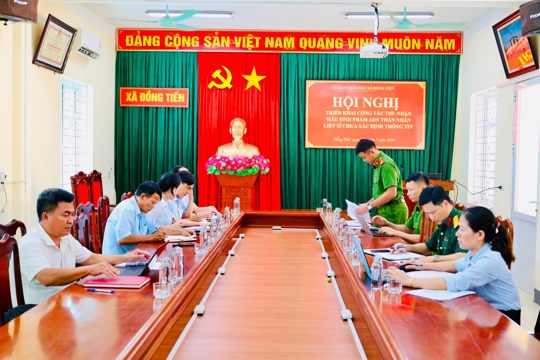 Xã Đồng Tiến tổ chức Hội nghị triển khai công tác thu nhận mẫu sinh phẩm ADN đối với thân nhân liệt sĩ chưa xác định được thông tin