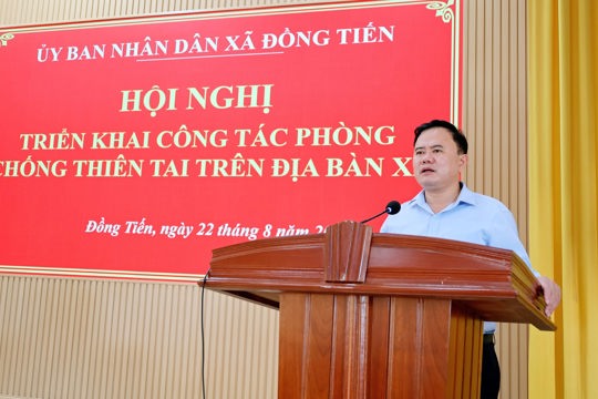 Ban Chỉ huy Phòng thủ dân sự xã Đồng Tiến tổ chức Hội nghị triển khai nhiệm vụ công tác phòng, chống thiên tai trên địa bàn xã,