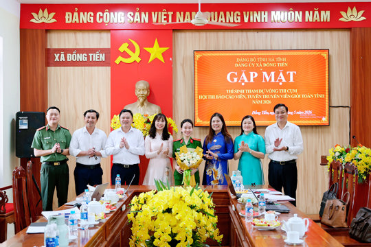 Đảng ủy xã Đồng Tiến gặp mặt, động viên thí sinh tham dự vòng thi cụm Hội thi Báo cáo viên, tuyên truyền viên giỏi toàn tỉnh năm 2026. 