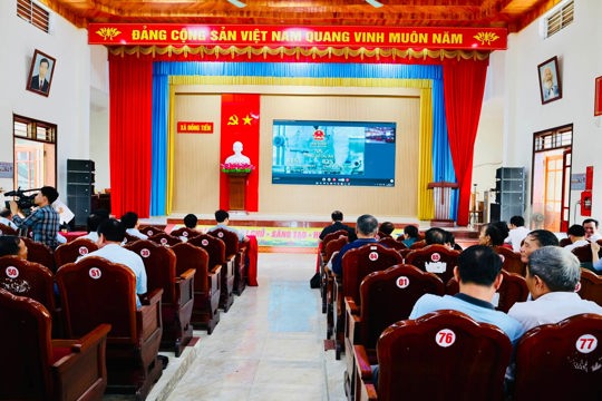  Xã Đồng Tiến  tham dự trực tuyến Hội nghị toàn quốc nghiên cứu, học tập, quán triệt và triển khai thực hiện Nghị quyết số 10-NQ/TW ngày 08/6/2026 của Bộ Chính trị