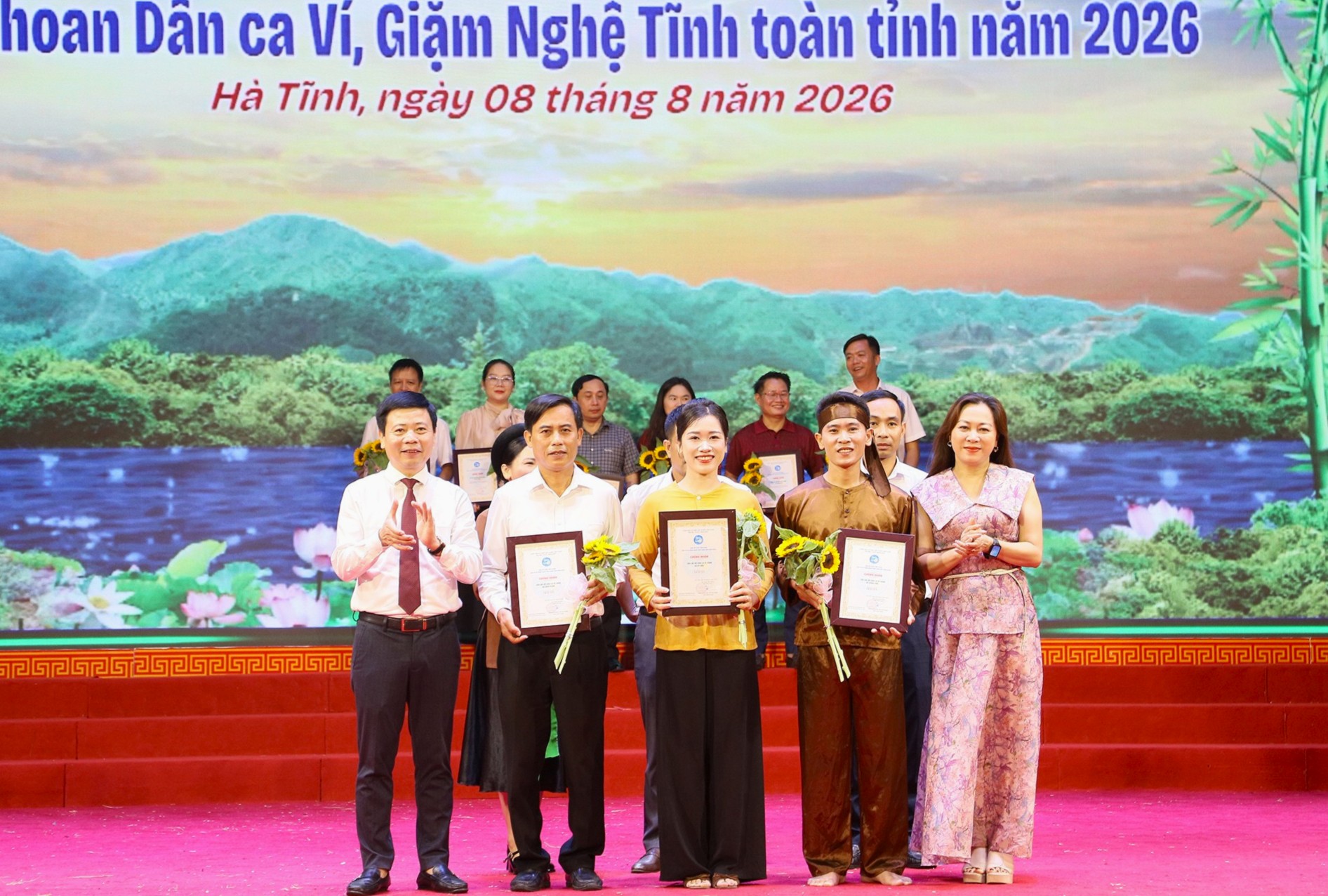 Liên hoan Dân ca Ví, Giặm Nghệ Tĩnh năm 2026 câu lạc bộ Dân ca Ví, Giặm xã Đồng Tiến đạt giải ba.