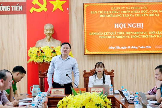Xã Đồng Tiến đánh giá kết quả triển khai chuyển đổi số, xác định nhiệm vụ trọng tâm trong thời gian tới.